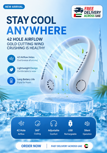Neck Fan – 360° Cooling Hands-Free Portable Fan