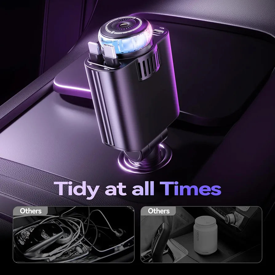 5 in 1 Star Light Car Charger with Aromatherapy                     شاحن سيارة 5 في 1 بإضاءة النجوم مع العلاج العطري