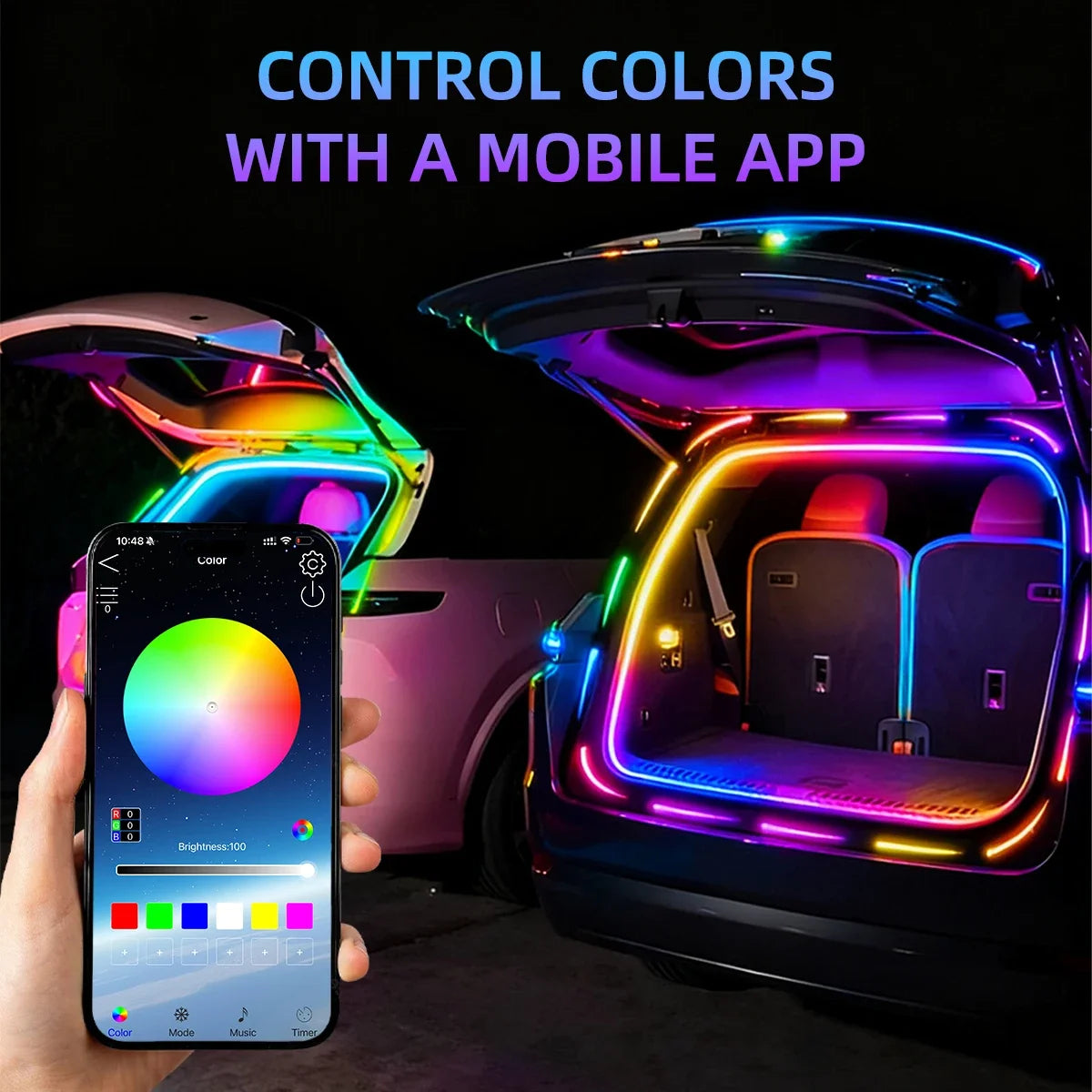LuminaTrunk 4M: Dynamic RGB Chasing Strip