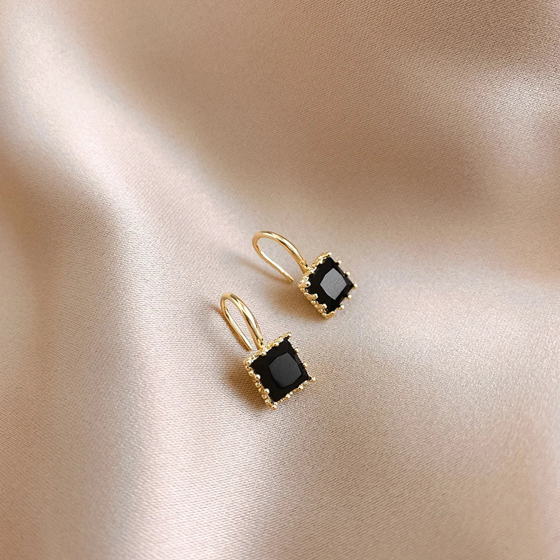 Obega Crystal Prism: Geometric Fish-Hook Earrings
