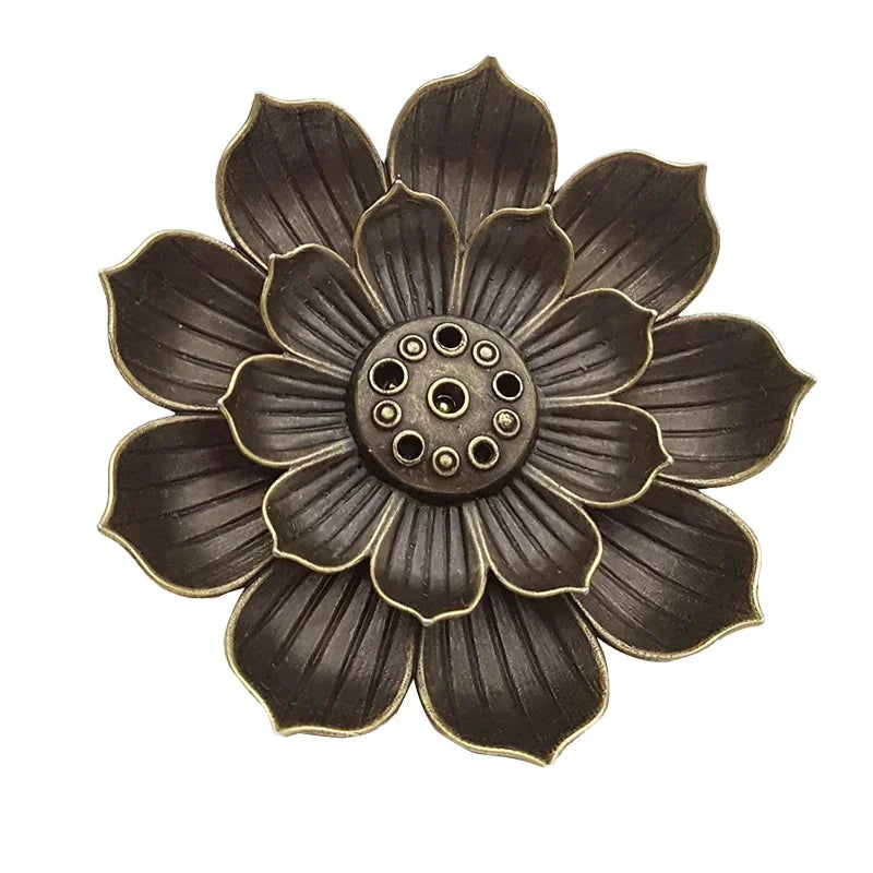 Antique Bronze Lotus Incense Dish