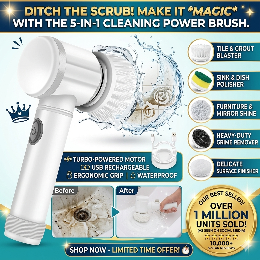 Magic 5-in-1 Electric Power Scrubber: Clean Anything in Seconds! ✨