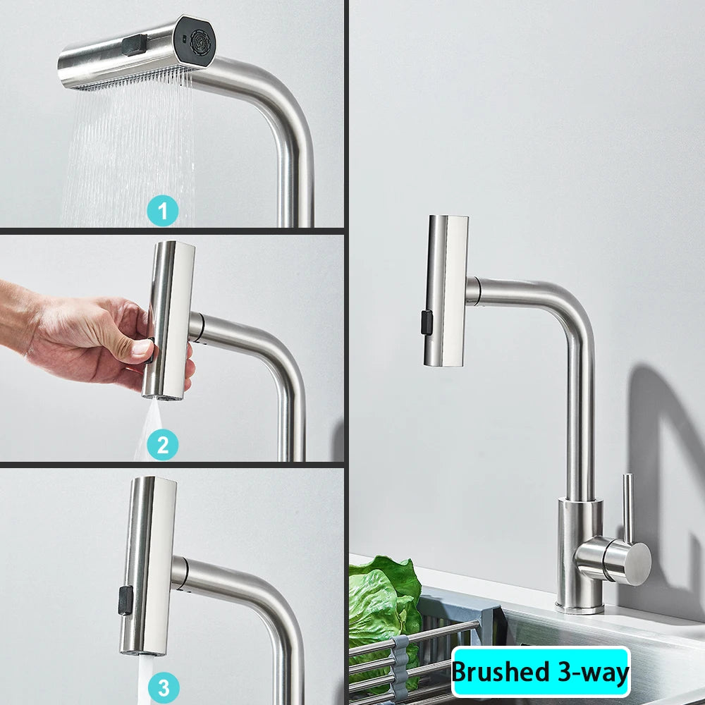Waterfall Pull-Out Kitchen Mixer